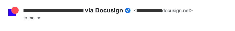Sender line from a real Docusign message